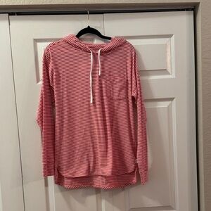 Vineyard Vines Pink and White Striped Hoodie